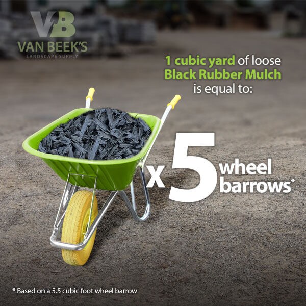 Black Rubber Mulch Dumped Loose